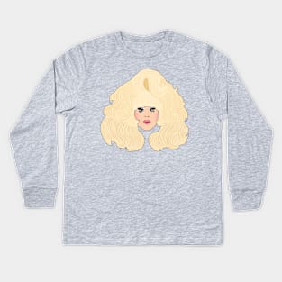 Lady Bunny and The Wig That Ate Everyone. Kids Long Sleeve T-Shirt